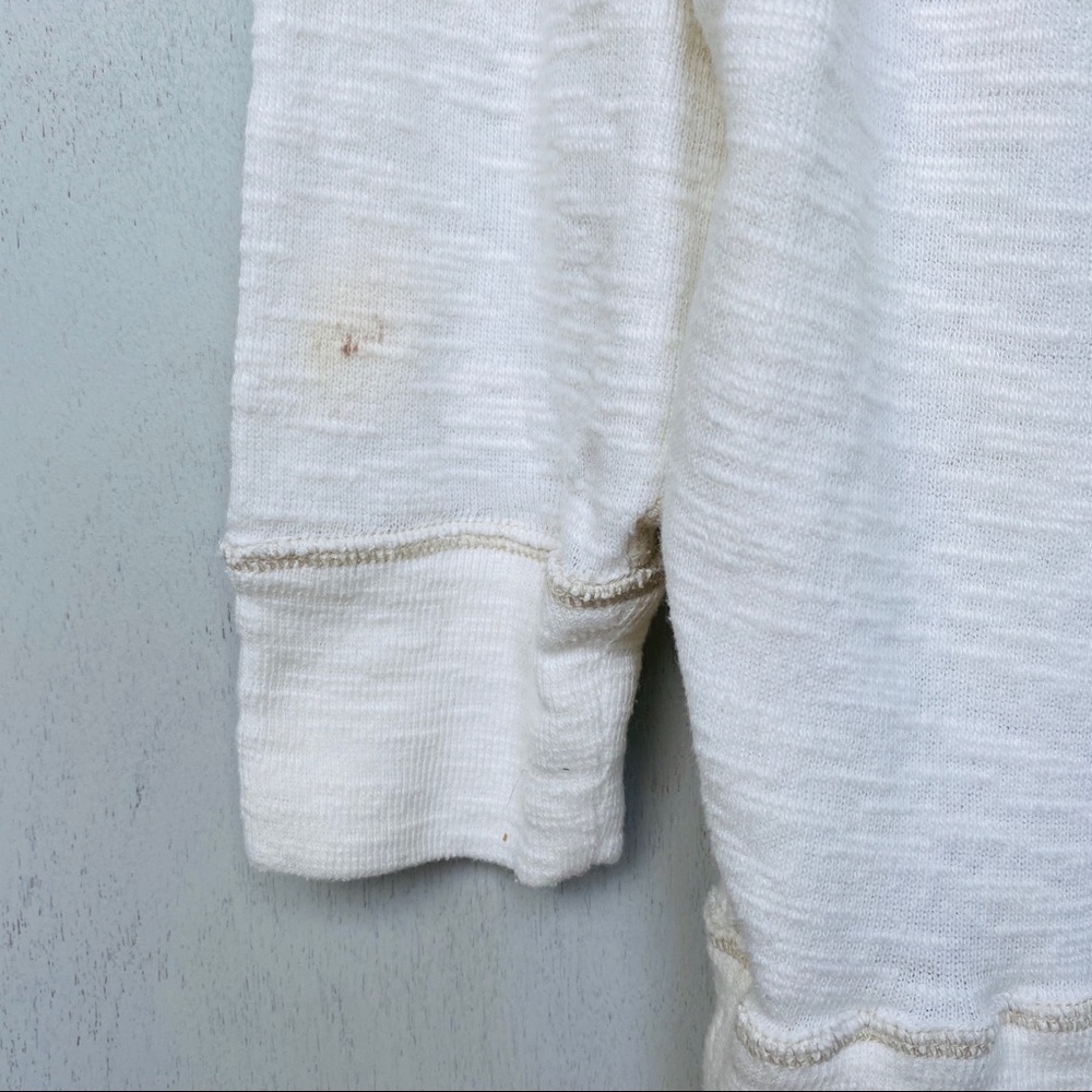 We the Free White Boat Neck 3/4 Sleeve Sweater | Oversized Fit | Casual Chic - Picture 5 of 6